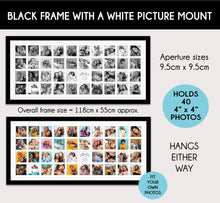 Load image into Gallery viewer, Large Multi Photo Frame Holds 40 4"x4" Instagram Size Photos in a Black Wood Frame - Multi Photo Frames