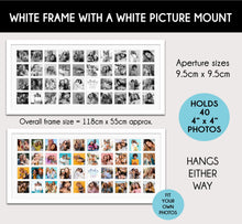 Load image into Gallery viewer, Large Multi Photo Frame Holds 40 4"x4" Instagram Size Photos in a White Wood Frame - Multi Photo Frames