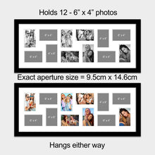 Load image into Gallery viewer, Large Multi Photo Picture Frame for 12 6" x 4" Photos in a Black Frame - Multi Photo Frames
