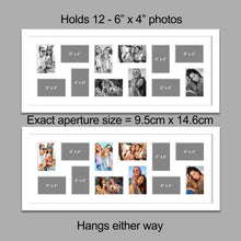 Load image into Gallery viewer, Large Multi Photo Picture Frame for 12 6" x 4" Photos in a White Frame - Multi Photo Frames