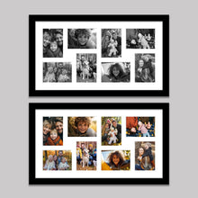 Load image into Gallery viewer, Multi Photo Frame to Hold 8 - 7"x5" photos in a Black Wood Frame - Multi Photo Frames