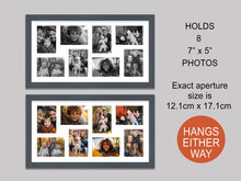 Load image into Gallery viewer, Multi Photo Frame to Hold 8 - 7"x5" photos in a Grey Wood Frame - Multi Photo Frames