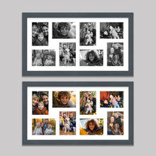 Load image into Gallery viewer, Multi Photo Frame to Hold 8 - 7"x5" photos in a Grey Wood Frame - Multi Photo Frames