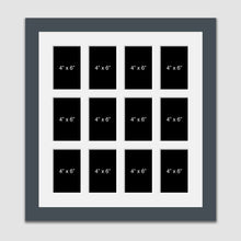 Load image into Gallery viewer, Multi Photo Picture Frame Holds 12 4x6 Photos in a Dark Grey Frame - Multi Photo Frames