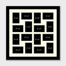 Load image into Gallery viewer, 16 Photo Collage Frame to Hold 6"x4" Photos | Black Wood Frame - Multi Photo Frames