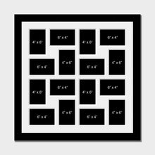 Load image into Gallery viewer, 16 Photo Collage Frame to Hold 6"x4" Photos | Black Wood Frame - Multi Photo Frames