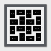 Load image into Gallery viewer, 16 Photo Collage Frame to Hold 6"x4" Photos | Grey Wood Frame - Multi Photo Frames