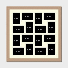 Load image into Gallery viewer, 16 Photo Collage Frame to Hold 6"x4" Photos | Oak Veneer Frame - Multi Photo Frames