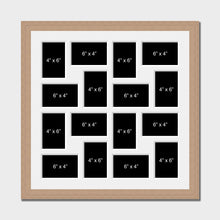 Load image into Gallery viewer, 16 Photo Collage Frame to Hold 6"x4" Photos | Oak Veneer Frame - Multi Photo Frames