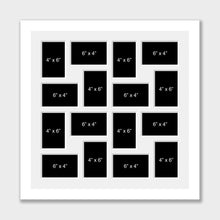 Load image into Gallery viewer, 16 Photo Collage Frame to Hold 6"x4" Photos | White Wood Frame - Multi Photo Frames