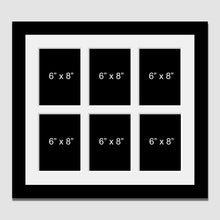 Load image into Gallery viewer, 6 Aperture Multi-Photo Frame for 6 6" x 8" Photos in a Black Frame - Multi Photo Frames