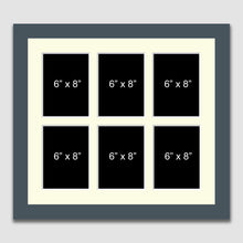 Load image into Gallery viewer, 6 Aperture Multi Photo Frame to Hold 6 6"x8" photos in a Grey Frame - Multi Photo Frames
