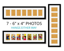 Load image into Gallery viewer, 7 Aperture Photo Frame | Hold 7 6" x 4" Photos | Black Wood - Multi Photo Frames