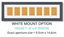 Load image into Gallery viewer, 7 Aperture Photo Frame | Hold 7 6" x 4" Photos | Grey Wood - Multi Photo Frames