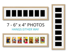 Load image into Gallery viewer, 7 Aperture Photo Frame | Hold 7 6" x 4" Photos | Oak Veneer Frame - Multi Photo Frames