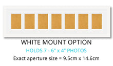 Load image into Gallery viewer, 7 Aperture Photo Frame | Hold 7 6" x 4" Photos | White Wood - Multi Photo Frames