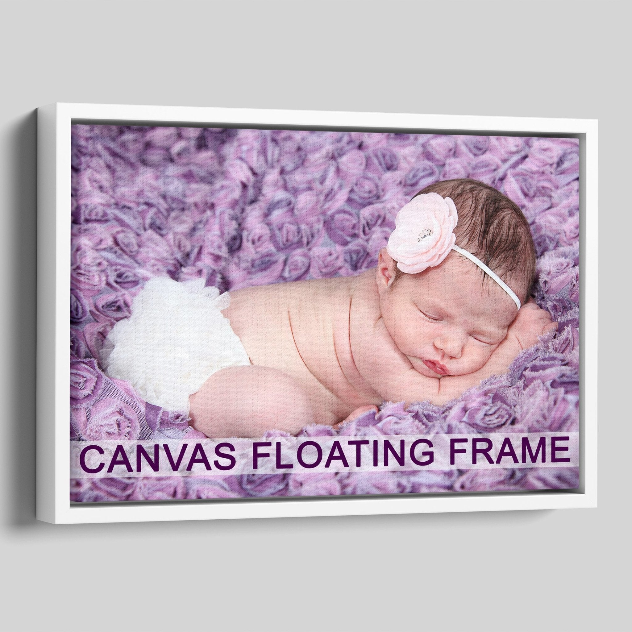Floating Frame for 16x24 inch Canvas Painting 1-1/4 inch Deep 4 Color Picture Art Wall Decor White Frame Size 16 x 24
