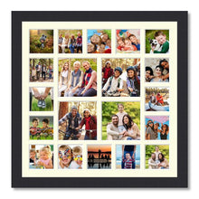 Load image into Gallery viewer, Extra Large Multi Photo Picture Frame Holds 16 5"x5" and 4 8"x8" photos in a Black Frame - Multi Photo Frames