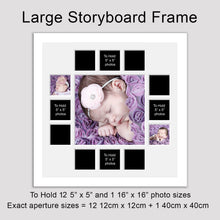 Load image into Gallery viewer, Extra Large Multi Photo Picture Frame to Hold 12 5"x5" photos and 1 16" x 16" photo in a White Wood Frame - Multi Photo Frames