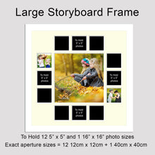 Load image into Gallery viewer, Extra Large Multi Photo Picture Frame to Hold 12 5"x5" photos and 1 16" x 16" photo in a White Wood Frame - Multi Photo Frames