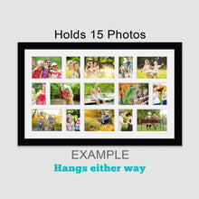 Load image into Gallery viewer, Extra Large Multi Photo Picture Frame to hold 15 photos in a Black Frame - Multi Photo Frames