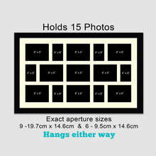 Load image into Gallery viewer, Extra Large Multi Photo Picture Frame to hold 15 photos in a Black Frame - Multi Photo Frames