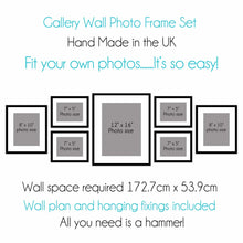 Load image into Gallery viewer, Gallery Wall Frame Set of 7 Picture Frames in White or Black Frames - Multi Photo Frames