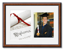 Load image into Gallery viewer, Graduation Photo Frame in a Mahogany Stain Wood - Multi Photo Frames