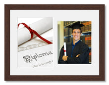 Load image into Gallery viewer, Graduation Photo Frame in a Walnut Stained Wood - Multi Photo Frames