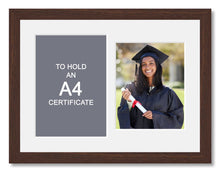 Load image into Gallery viewer, Graduation Photo Frame in a Walnut Stained Wood - Multi Photo Frames