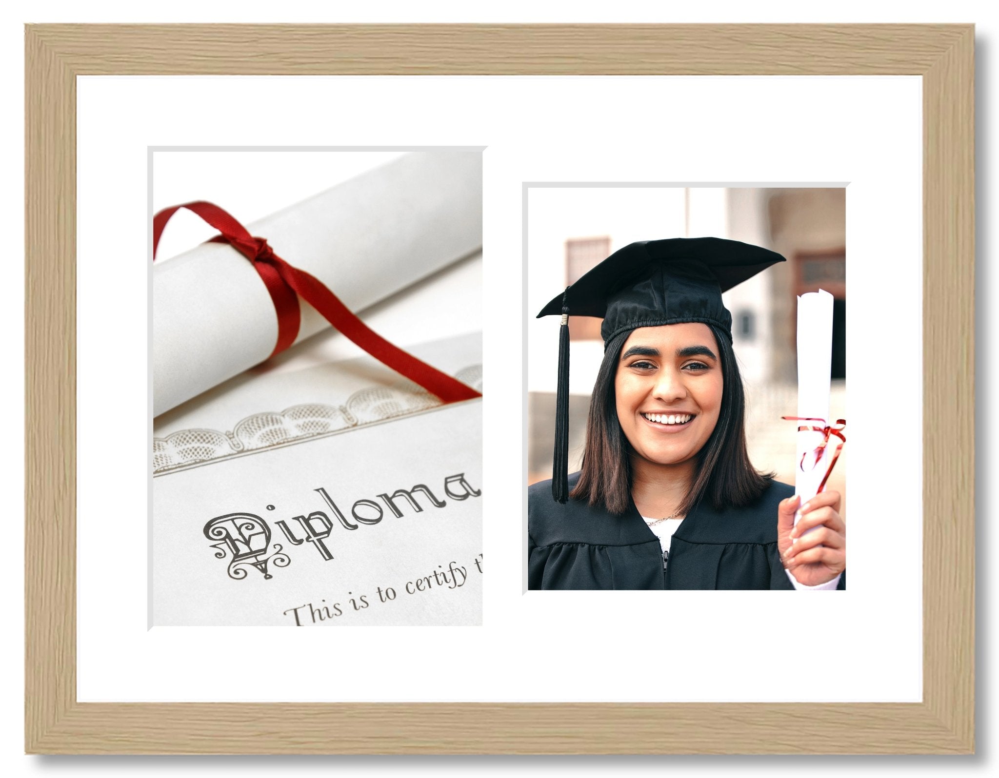 Graduation Photo Frame in Oak Veneer Multi Photo Frames