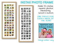 Load image into Gallery viewer, Instax Frame for 52 Instax Square Photos in an Oak Veneer Frame - Multi Photo Frames