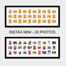 Load image into Gallery viewer, Instax Mini Photo Frame for 30 Photos - Black Frame - White Mount - Multi Photo Frames