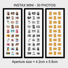Load image into Gallery viewer, Instax Multi Frame for 30 Instax Mini Photos - Black Frame - White Mount - Multi Photo Frames