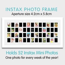 Load image into Gallery viewer, Instax Multi Photo Frame - 52 Apertures For Instax Square Photos 33mm White Wood Frame - Multi Photo Frames
