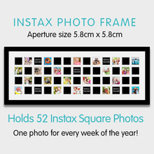 Load image into Gallery viewer, Instax Multi Photo Frame 52 Apertures For Instax Square Photos in a 33mm Black Wood Frame - Multi Photo Frames