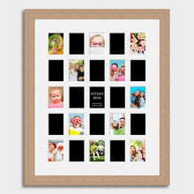 Load image into Gallery viewer, Instax Multi Photo Frames Holds 25 Apertures For Instax Mini Photos in an Oak Veneer Frame - Multi Photo Frames