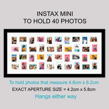 Load image into Gallery viewer, Instax Photo Frame for 40 Mini Instax Photos - Black Frame -White Mount - Multi Photo Frames
