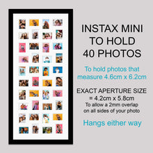 Load image into Gallery viewer, Instax Photo Frame for 40 Mini Instax Photos in a Black Frame - White Mount - Multi Photo Frames