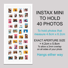Load image into Gallery viewer, Instax Photo Frame for 40 Mini Instax Photos in a White Frame - White Mount - Multi Photo Frames