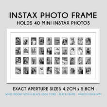 Load image into Gallery viewer, Instax Photo Frame for 40 Mini Instax Photos - White Frame - Multi Photo Frames