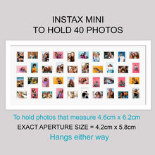 Load image into Gallery viewer, Instax Photo Frame for 40 Mini Instax Photos - White Frame - White Mount - Multi Photo Frames