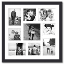 Load image into Gallery viewer, Large Multi Aperture Photo Frame Holds 9 Photos | Black Frame - Multi Photo Frames
