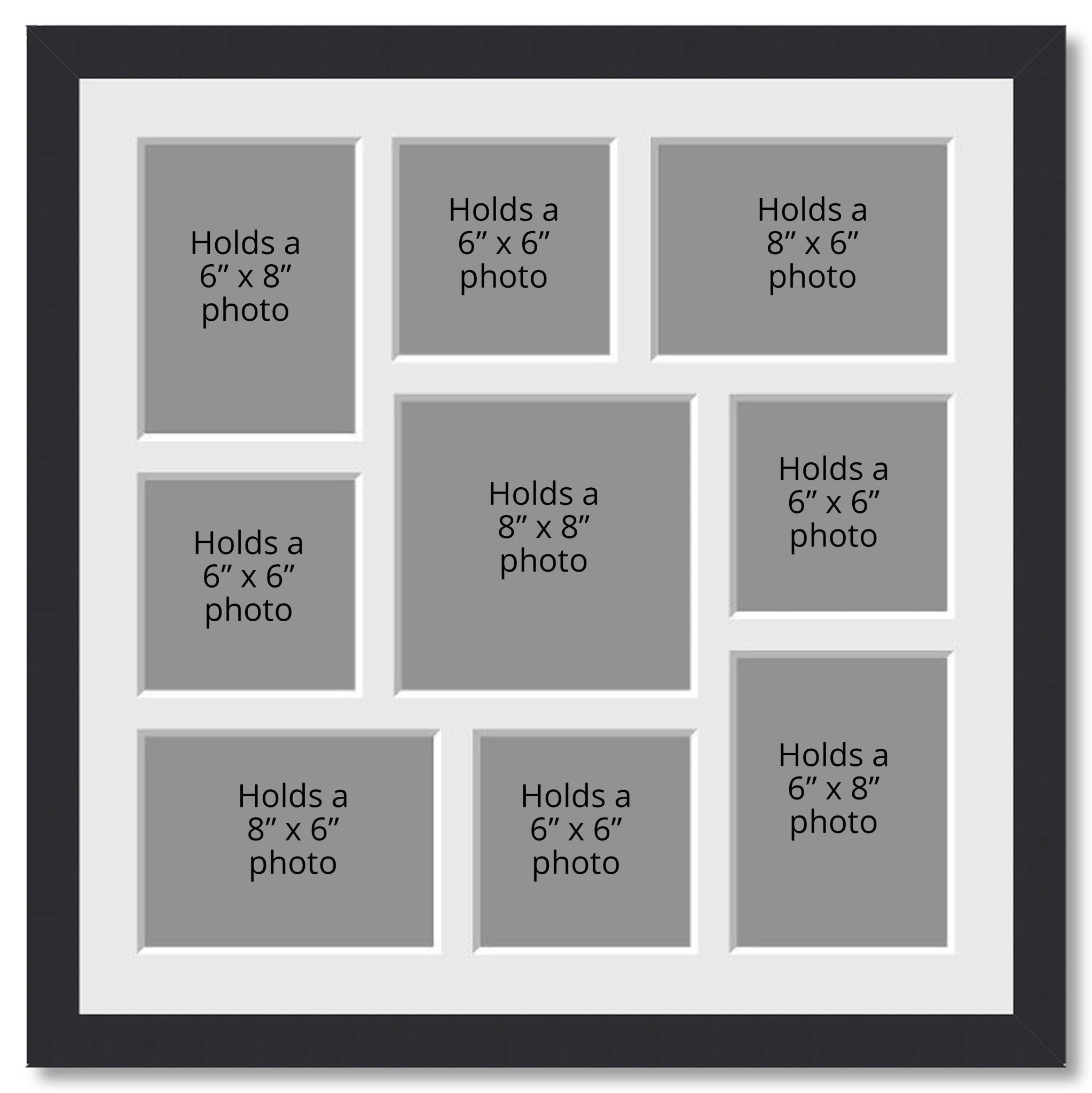 Multi Photo Frame Holds 9 Photos Black Frame Multi Photo Frames