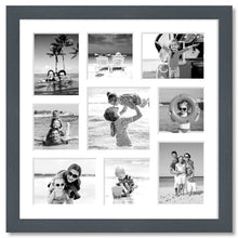 Load image into Gallery viewer, Large Multi Aperture Photo Frame Holds 9 Photos | Grey Frame - Multi Photo Frames