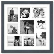 Load image into Gallery viewer, Large Multi Aperture Photo Frame Holds 9 Photos | Grey Frame - Multi Photo Frames