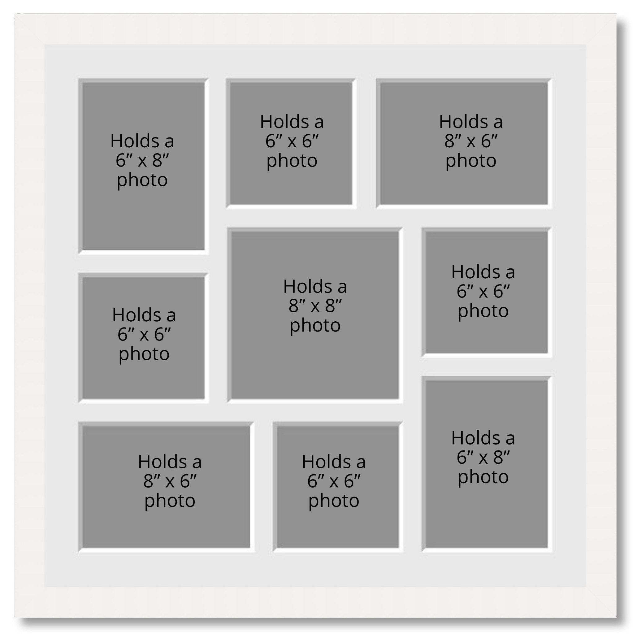 Multi Photo Picture Frame 4 Apertures 12x8 Photos in a 33mm White Wood Frame  