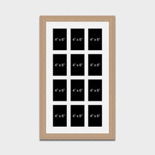 Load image into Gallery viewer, Large Multi Photo Collage Frame Holds 12 4"x6" Photos in a 30mm Oak Veneer Finish - Multi Photo Frames