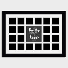 Load image into Gallery viewer, Large Multi Photo Family Frame Holds 20 4"x4" Instagram Size Photos in a 33mm Black Frame - Multi Photo Frames