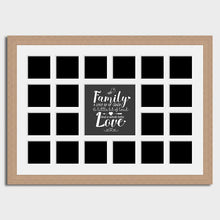 Load image into Gallery viewer, Large Multi Photo Family Frame Holds 20 4"x4" Size Photos in a 30mm Oak Veneer Frame - Multi Photo Frames